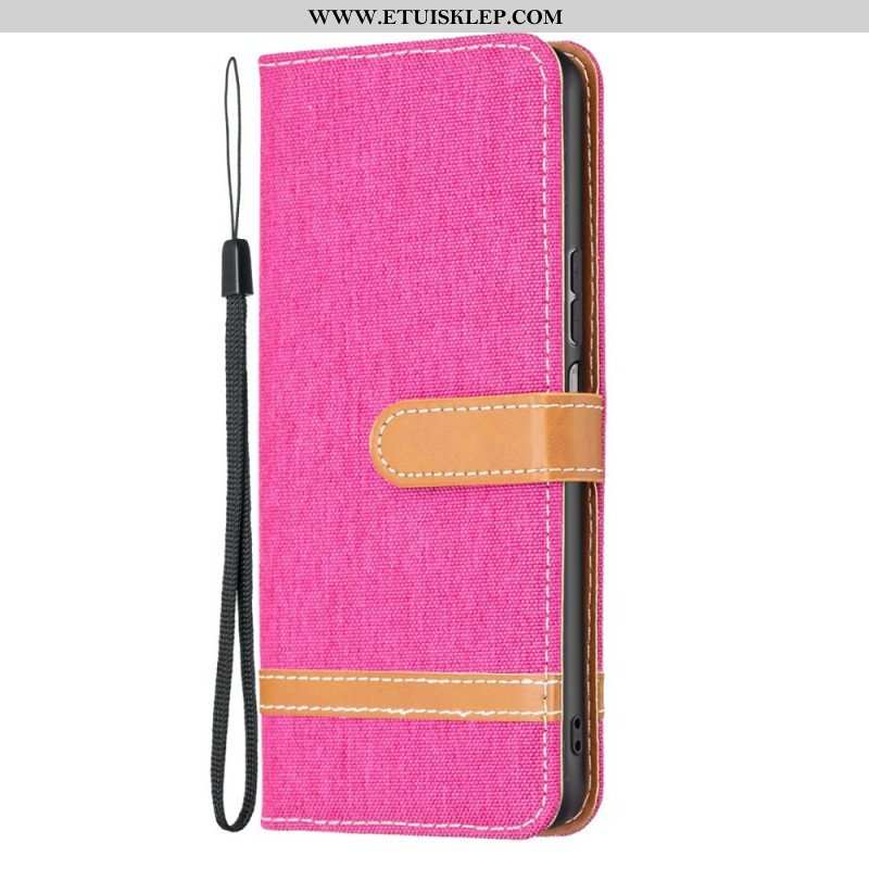 Etui Folio do Samsung Galaxy M23 5G Tkanina Z Paskiem